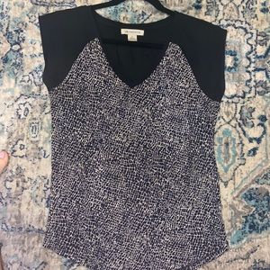 Navy and White Blouse